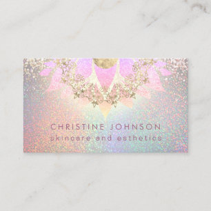 skincare and aesthetics pink decor business card