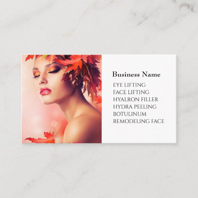Skincare & Beauty Salon Business card  (Front)