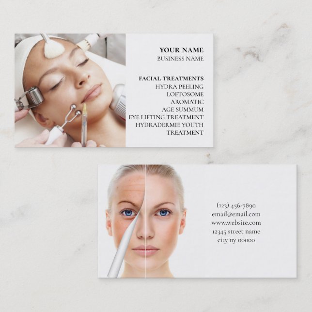 Skincare & Beauty Salon Business Card (Front/Back)
