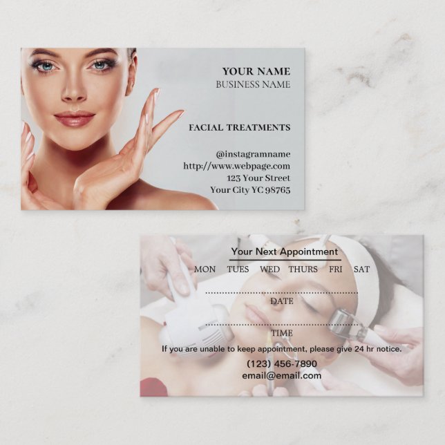 Skincare & Beauty Salon Business Card (Front/Back)