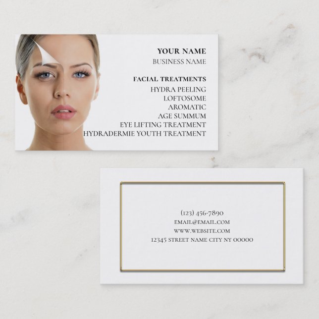 Skincare & Beauty Salon Business Card (Front/Back)
