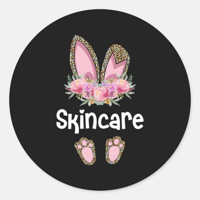 Skincare Easter Bunny Dermatologist Skin Doctor Nu Classic Round Sticker (Front)