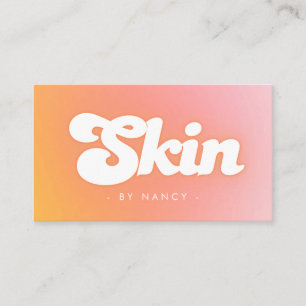 Skincare Groovy Retro Peach  Business Card