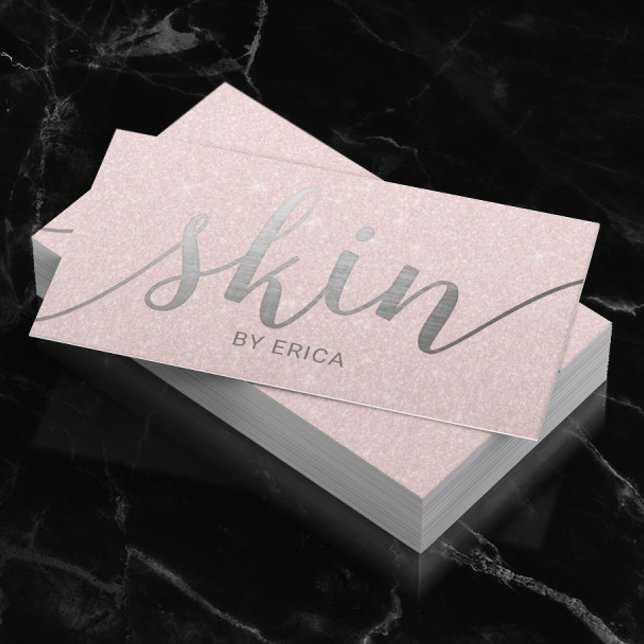 Skincare Salon Spa Aesthetician Elegant Blush Pink Business Card (Creator Uploaded)