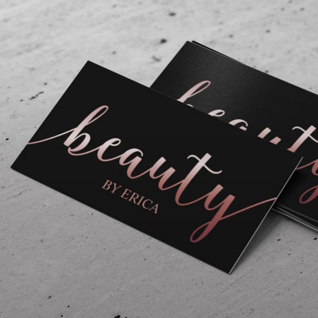 Skincare Salon Spa Aesthetician Rose Gold Beauty Business Card (Creator Uploaded)