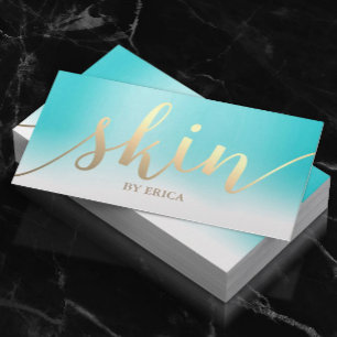 Skincare Salon Spa Aesthetician Turquoise Pastel Business Card