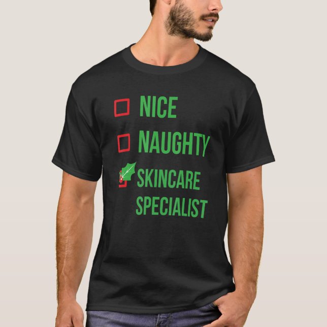 Skincare Specialist Funny Pajama Christmas T-Shirt (Front)