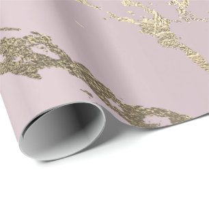 Skinny Amethyst  Gold Marble Shiny Glam Abstract Wrapping Paper