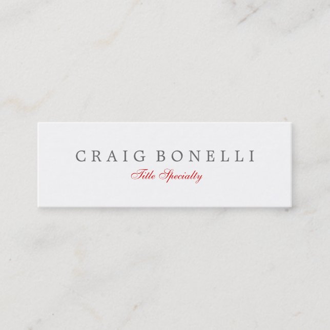 Skinny Artistic Handwriting Business Card (Front)