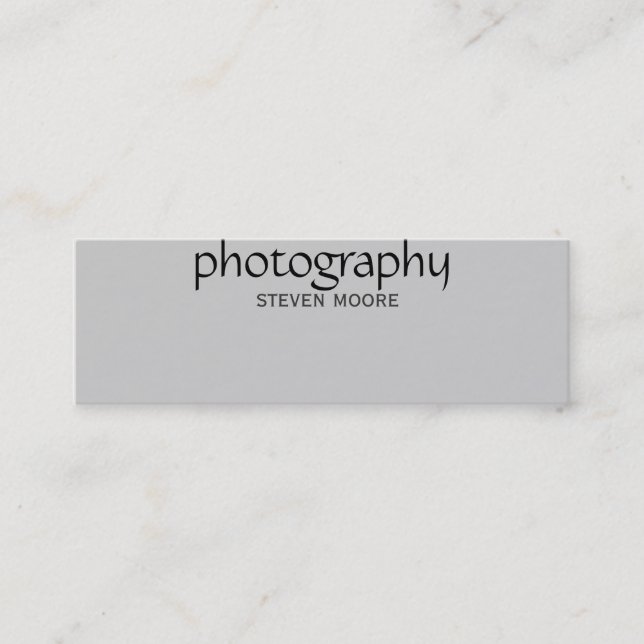 Skinny Black Grey Photography Business Card (Front)