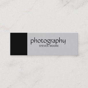 Skinny Black Grey Photography Business Card