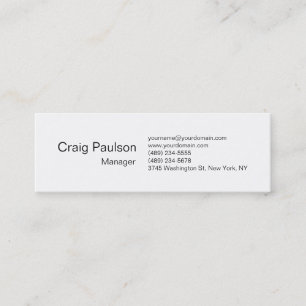 Skinny Black White Attractive Business Card