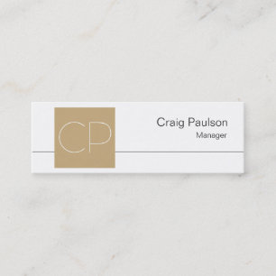Skinny Black White Beige Monogram Business Card