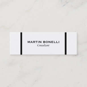 Skinny Black White Border Standard Business Card