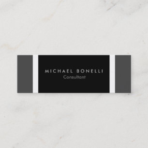 Skinny Black White Grey Minimalist Business Card