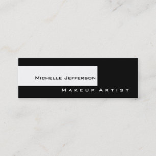 Skinny Black White Makeup Artist Business Card