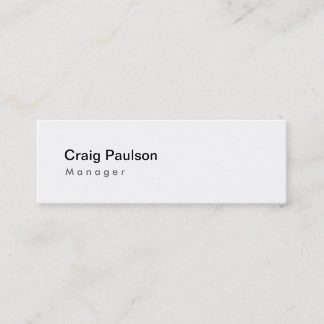 Skinny Black White Manager Business Card (Front)