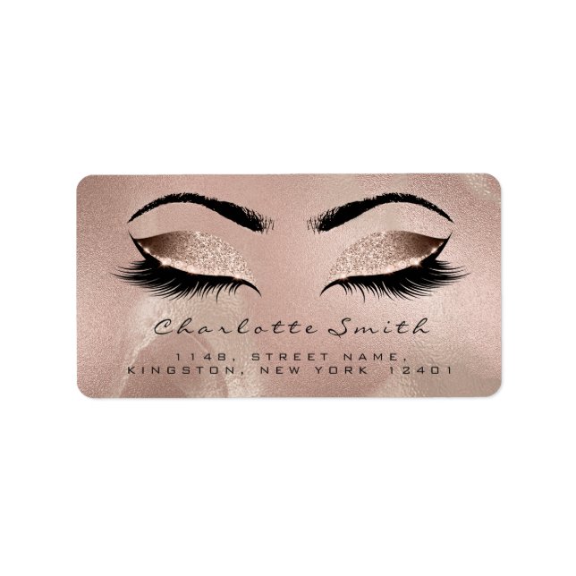 Skinny Blush Makeup Lashes Silk Return Adress RSVP Label (Front)