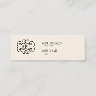 Skinny Business Card Std Paper Cream Monogram