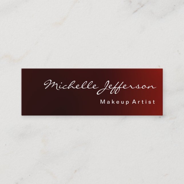Skinny Clean Simple Modern Dark Red Business Card (Front)
