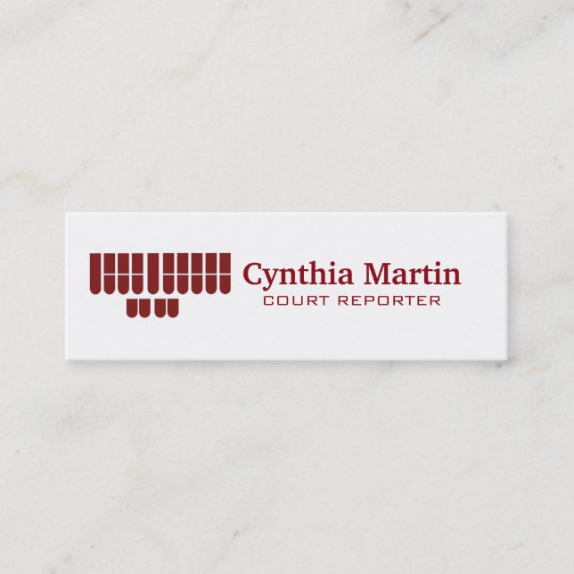 Skinny custom court reporter business cards (Front)
