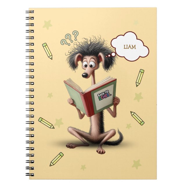 Skinny Dog Back To School Kids Personalised Notebook (Front)