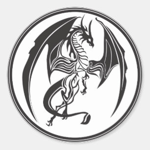 Skinny dragons... classic round sticker