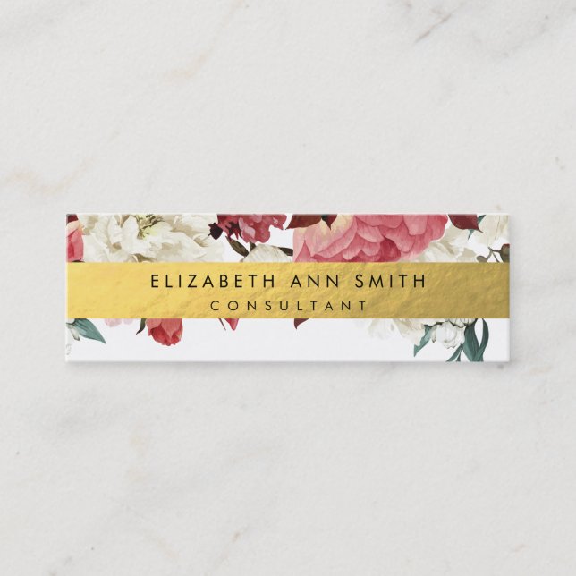 Skinny Floral Design Business Card (Front)