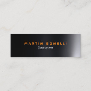 Skinny Futuristic Dark Grey Plain Mini Business Card