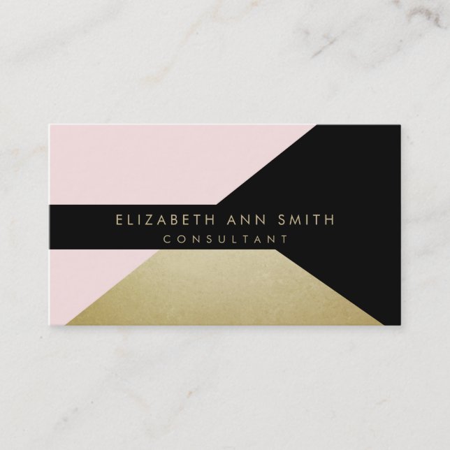 Skinny Gold Effect Chic Business Card (Front)