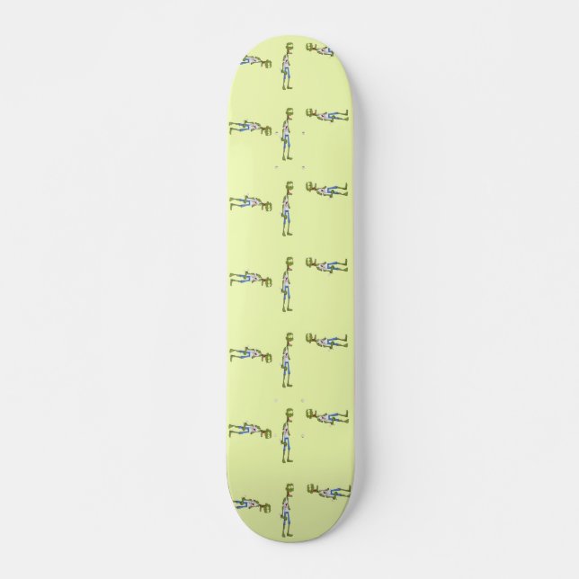 Skinny green zombie skateboard (Front)