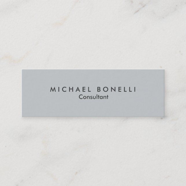 Skinny Grey Minimalist Consultant Business Card (Front)