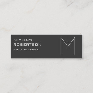 Skinny Grey Monogram Photographer Business Card