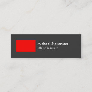 Skinny Grey Red Stripe Trendy Chic Business Card