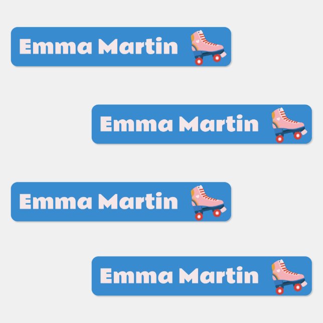 Skinny labels for pens - Roller Disco Blue (Group)