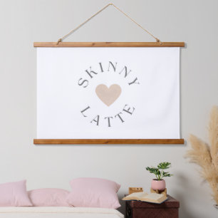 Skinny Latte Neutral Heart, Coffee Lover Gift Idea Hanging Tapestry