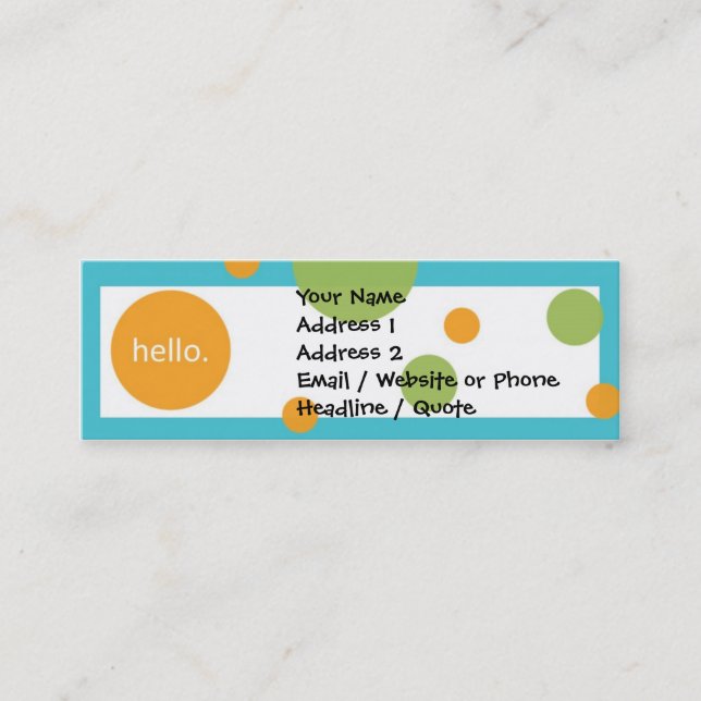 Skinny Mini Modern Dots Profile / Calling Card (Front)