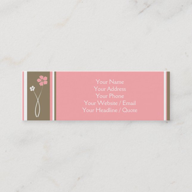 Skinny Mini Modern Floral Calling / Business Card (Front)