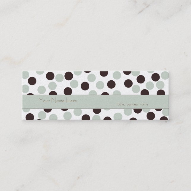 Skinny Mint and Chocolate Polka Dot Business Card (Front)