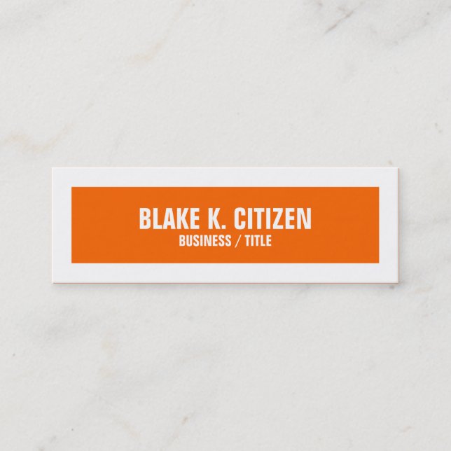 Skinny Orange and White Big Border business card (Front)
