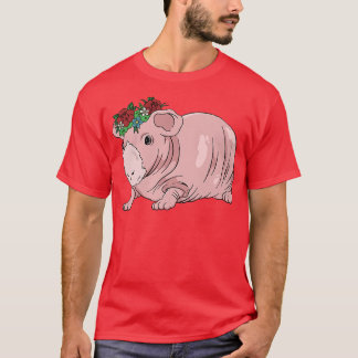 Skinny Pig Guinea with Flower for Guinea Pig Owner T-Shirt