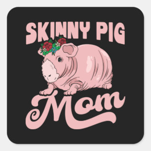 Skinny Pig Mum Square Sticker
