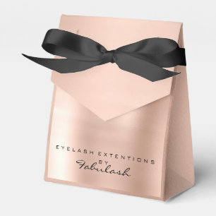 Skinny Pink 1 Metallic Name Branding Beauty Salon Favour Box