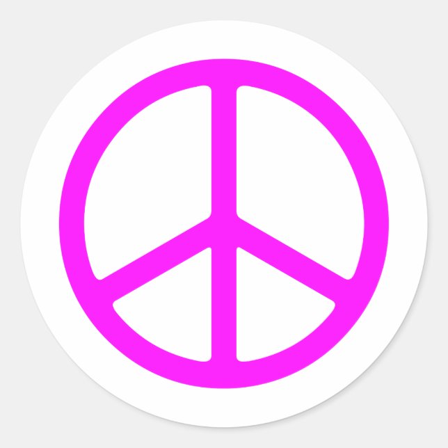 Skinny Pink Peace Sign Sticker (Front)