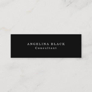 Skinny Plain Black & White Professional Creative Mini Business Card