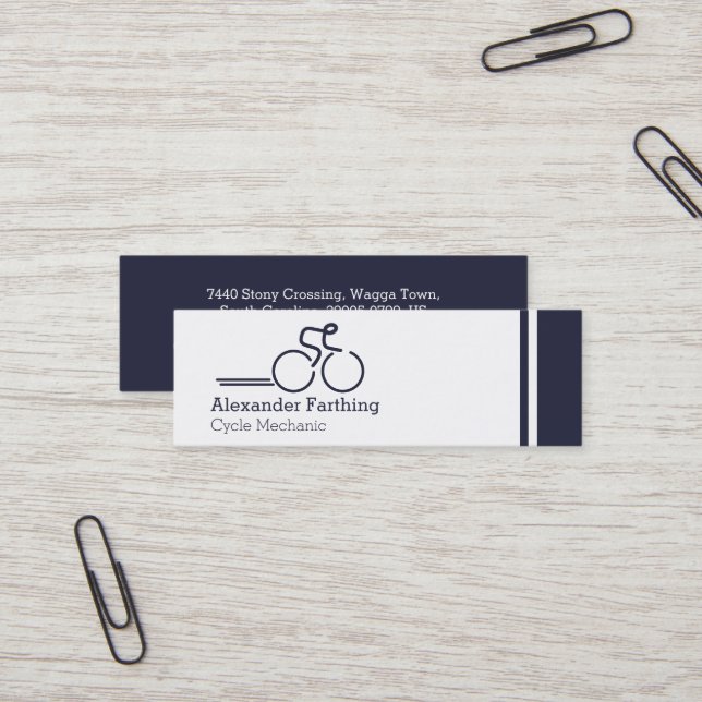 Skinny professional cycle business cards (Front/Back In Situ)