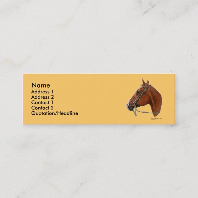 Skinny Profile Card Template - Horse (Front)