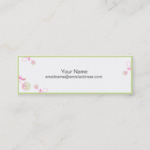 Skinny Profile Card - Tiny Swirly Flowers