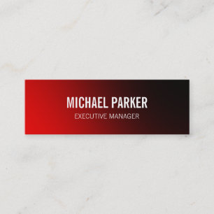 Skinny Red Bold Text Stylish Professional Mini Business Card