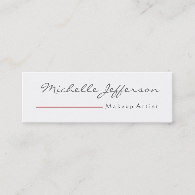 Skinny Script Makeup Artist Business Card (Front)